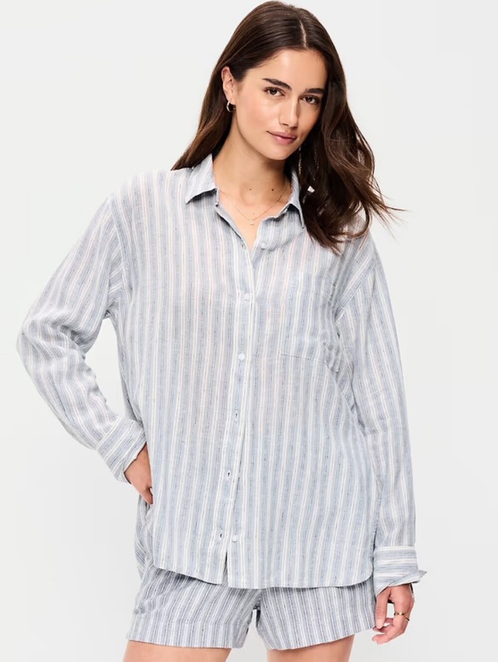 Old Navy Linen-Blend Boyfriend Button-Down Shirt